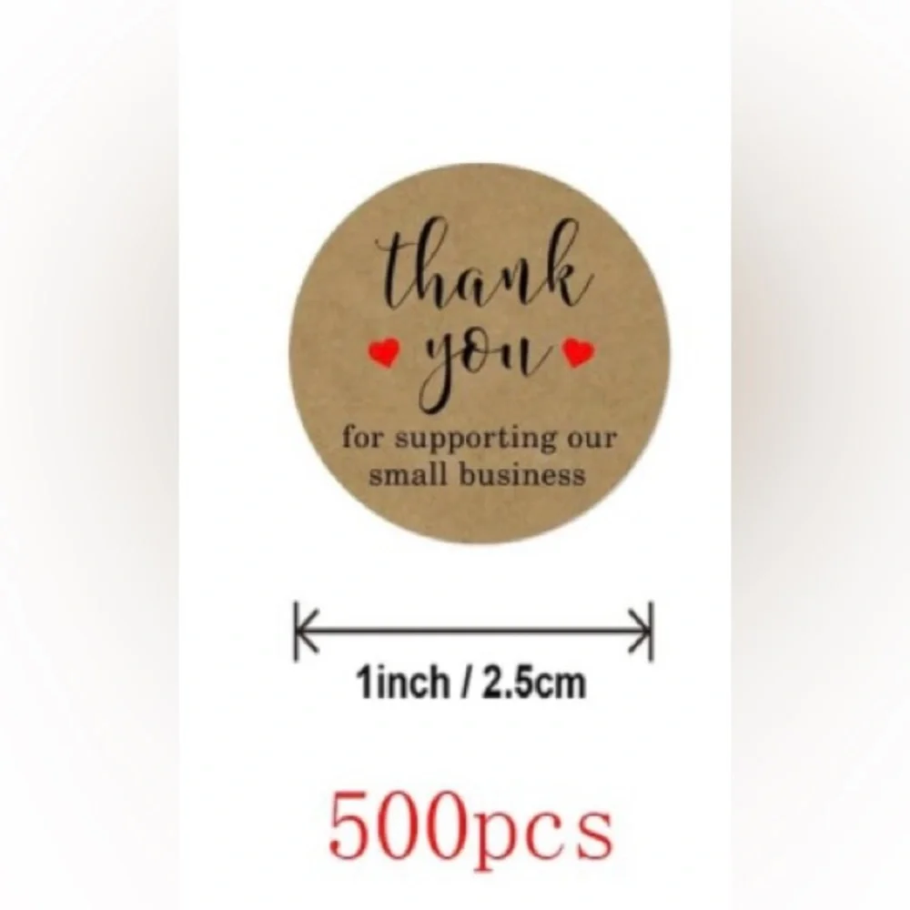 500 Roll Thank You For Supporting Stickers